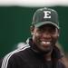 EMU head coach Ron English smiles after spring practice on Sunday, April 14. AnnArbor.com I Daniel Brenner
